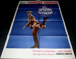 1940 The Great Dictator ORIGINAL SPAIN 1st RELEASE POSTER Charles Chaplin - Imagen 1 de 1