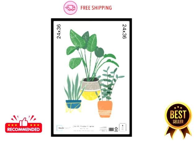 Marco de fotos 24X36 montaje en pared arte póster plástico sólido marcos de exhibición negro nuevo Foto 1 de 4