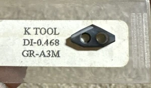 Qty:1 K-TOOL DI-0.468 Drill Sergeant Carbide Insert Grade A3M Drill Bit Tip - Picture 1 of 4