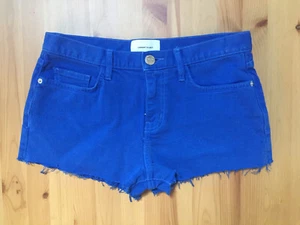 Current/Elliot Boyfriend Short Royal Blue Denim Cut Off Sexy Shorts Size 26 - Foto 1 di 6