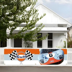 Gulf Motorsports Cup Series Racing Car Flag Banner 2x8FT Motor 240x60cm Garage - Bild 1 von 5