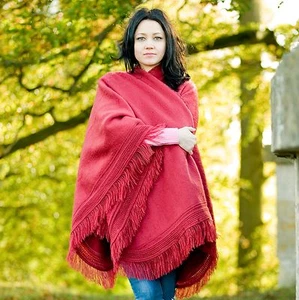 BABY ALPACA WOOL PONCHO CAPE WRAP SHAWL COAT HANDMADE IN ECUADOR - Picture 1 of 17