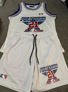 Full Send Classics All Star Basketball White Jersey & Shorts Mens Medium Set - Picture 1 of 7