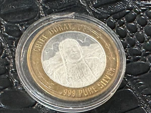 $10 CHIEF OURAY -UTE INDIAN 999 Fine .999 Silver Strike CASINO Gaming Token (C10 - Imagen 1 de 2