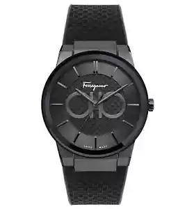 Salvatore Ferragamo Saphir SFHP00320 Quarz Herrenuhr schwarzes Armband - Bild 1 von 4