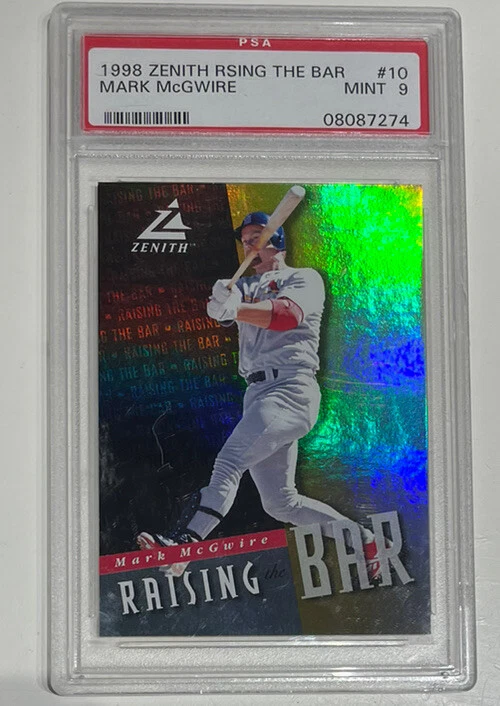 🛑1998 ZENITH MARK MCGWIRE LEVANTANDO EL LISTÓN PSA 9 St. Louis Cardinals Athletics�� Foto 1 de 2