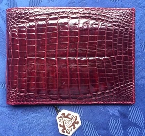 Cerruti 1881 Herren Geldbörse Echt Krokodil Bordeaux Krokodil Wallet Ligator - Bild 1 von 7