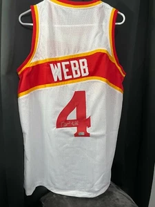 Spud Webb AUTOGRAPHED Jersey NBA Atlanta Hawks Authentication by Tristar - Picture 1 of 3