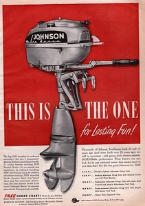1950 Johnson Sea Horse 10 Outboard Motor Original Print Ad  - Picture 1 of 1