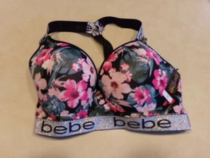 BEBE Banded Logo Sports Bra Cage Back with Gentle Lift size 1X NWT - Picture 1 of 1