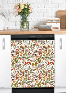 Dishwasher Magnet Cover - Reusable Magnetic Tiles Decal - Pack of 4 Tiles - V053 - Picture 1 of 8