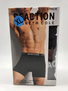 3Pack REACTION KENNETH COLE Men XLarge Micro Mesh Performance Boxer Briefs Black - Picture 1 of 4