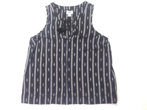 Camicetta canotta smanicata Old Navy da donna taglia M a righe hipster nere nappe - Foto 1 di 6