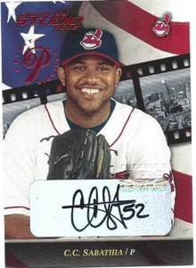 2002 Donruss Studio Private Signings C.C. SABATHIA Autograph Card #3/50 - Picture 1 of 4