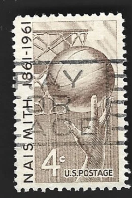 Scott# 1189 4c Nasmith - Basketball with "PRAY FOR PEACE" Slogan Cancel - (A-1) - Image 1 of 2