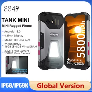 Global 8849 Tank Mini 4.3 inch Rugged Phone Led Light 100MP 5800mAh 16GB+256GB - Picture 1 of 10