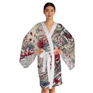 The Flower petals #1 Long Sleeve Kimono Robe (AOP) - Picture 1 of 5