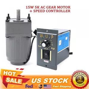 AC 110V Gear Motor Electric Variable Speed Reduction Controller 1:5 270 RPM 15W - Picture 1 of 13