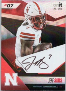 Jeff Sims 2023 Onit Athlete Nebraska Cornhuskers Auto Autograph /250 W246 - Picture 1 of 2
