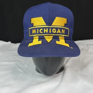 SELTEN VTG Michigan Wolverines MÜTZE KAPPE von Signatures Snapback GROSSES LOGO 1990er NCAA - Bild 1 von 10