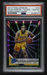 2019 Talen Horton-Tucker Panini Donruss Purple/Green Laser #248 RC 1/10 PSA 10 - Picture 1 of 2