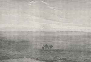LIBYA. Libyan Desert-Mirage, Horizon c1885 old antique vintage print picture - Picture 1 of 1