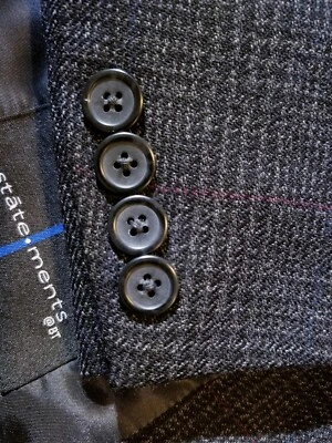 Jaqueta de tweed Statements 50R preta rosa azul Glen Check lã blazer casaco esportivo - Imagem 1 de 4