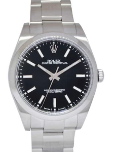 Rolex Oyster Perpetual 39 Steel Black Dial Mens Oyster Watch +Card '19 114300 - Picture 1 of 12