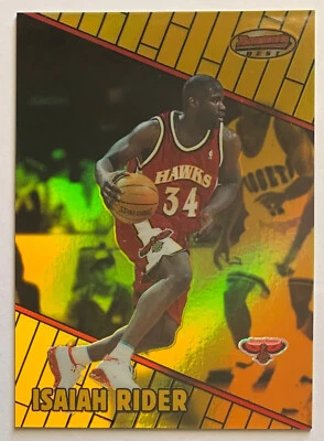 Isaiah Rider #16 #'D 089/400 Atlanta Hawks 1999-00 Bowman's Best Refractor Foto 1 de 3