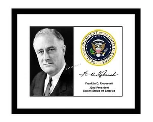 Franklin Delano Roosevelt 8x10 signed Foto US Präsident Siegel FDR handsigniert  - Bild 1 von 2