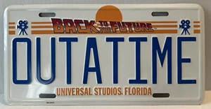 Back to the Future License Plate "OUTATIME” Universal Studios Florida - Picture 1 of 2