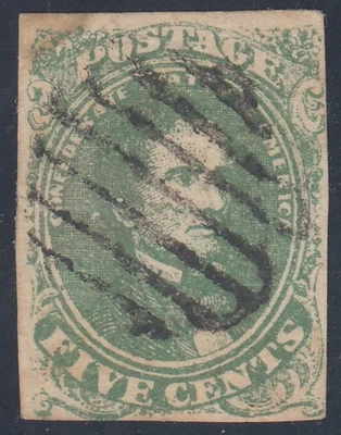 Sello CSA #1 en estado bastante bueno 4 márgenes con mancha UL y desgarro sellado a la izquierda - CV $175 Foto 1 de 2