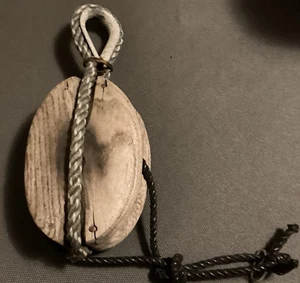 Puleggia nave in legno nautica vintage - Foto 1 di 4