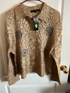 Pleats Collection New With Tags Artsy Jacket Or Top Pucker Fabric XL - Picture 1 of 6