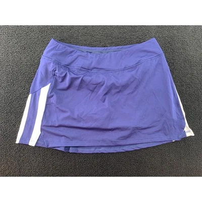Shorts Augusta Sportswear Feminino Tênis Skort Azul Listras Brancas Embutido Tamanho P - Imagem 1 de 4