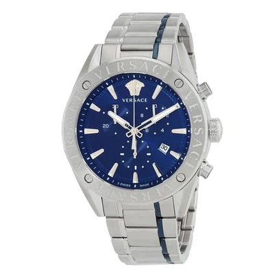 Reloj para hombre Versace V-Chrono cronógrafo cuarzo esfera azul VEHB00519 Foto 1 de 3