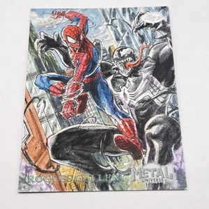 Metal Universe Marvel Rogues Gallery Spiderman & Venom Sketch Artist Proof - Bild 1 von 2