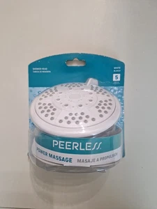 Soffione Doccia Massaggio Potenza 5 Velocità Peerless Finitura Bianco - Foto 1 di 5