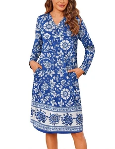 Vestido House con Bolsillos Moo Moo Camisón Manga Corta Salón Mujer Talla XL - Imagen 1 de 11