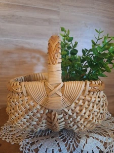Handarbeit Vintage Kleiner Weidenkolben/Eierkorb, Götterauge Korb, Landhauskern,... - Bild 1 von 11
