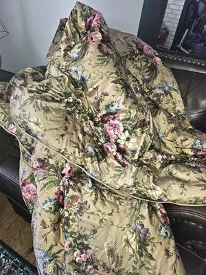 EDREDÓN FLORAL COMPLETO/REINA RALPH LAUREN ADRIANA ~ USADO EN EXCELENTE ESTADO Foto 1 de 4