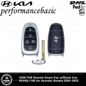 OEM FOB Remote Smart Key w/Blank Key 95440L1160 for Hyundai Sonata 2020-2022 - Picture 1 of 2