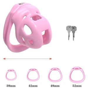 Último dispositivo de castidad masculina Cobra súper mini jaula con bloqueo de castidad de jaula de 4 anillos - Imagen 1 de 32