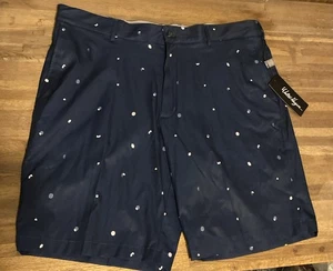 Walter Hagen Perfetto 11 Pantaloncini da Golf Uomo Taglia 42 Blu 10" Cuciture Piatte Art Decò - Foto 1 di 4