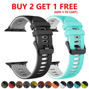 Silicone Strap for Apple Watch Ultra 2 49mm Sport Band iWatch 10 9 8 7 6 42/46mm - Picture 1 of 24