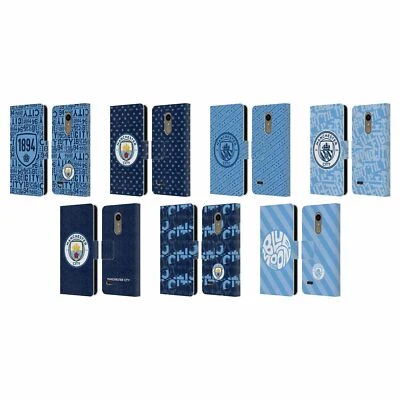 OFFICIAL MANCHESTER CITY MAN CITY FC PATTERNS LEATHER BOOK CASE FOR LG PHONES 1 - Image 1 of 4