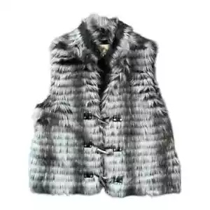 MICHAEL Michael Kors Women's Brown & Gray Faux Fur Vest Extra Large EUC - Picture 1 of 6