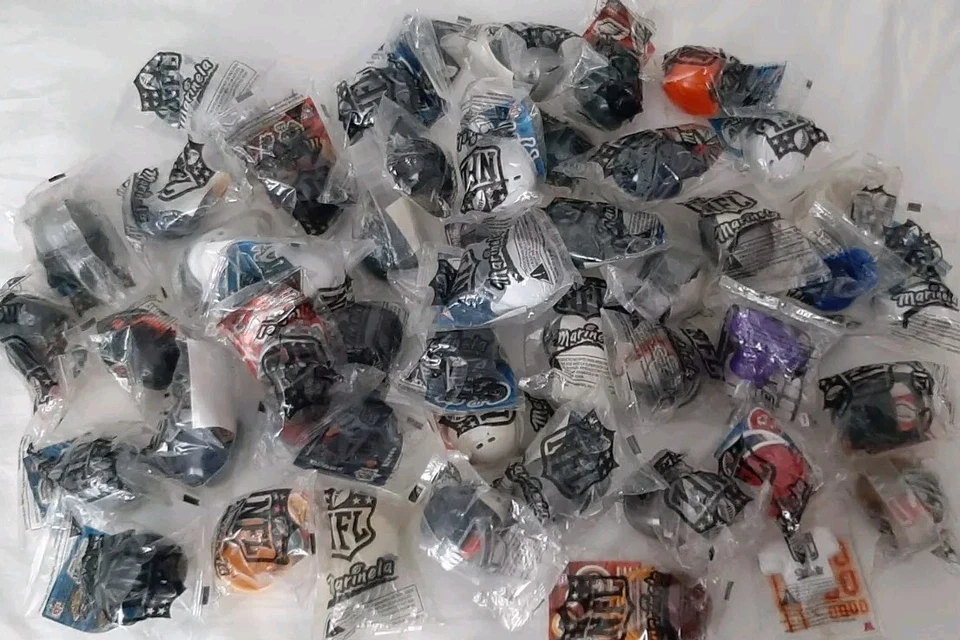 NFL Football 2014 Bimbo Marinela Mini Helmets, Jerseys, Caps Mexico Lot Of 52 - Image 1 of 2