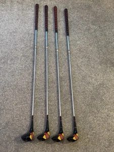 Set Slazenger Peter Alliss 1-4 Woods Oil Tempered Regular Steel Near Mint VGC+ - Picture 1 of 13