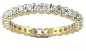 Full Eternity Wedding Ring Round Diamond I1 G 1.20 Carat 14K Yellow Gold RS 11.5 - Picture 1 of 7